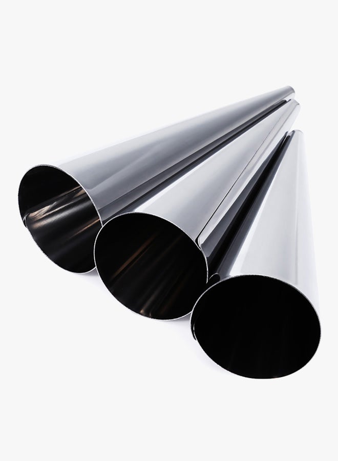 طقم أقماع مكوّن من 3 قطع لصنع الكرواسون الحلزوني فضي - Image 3