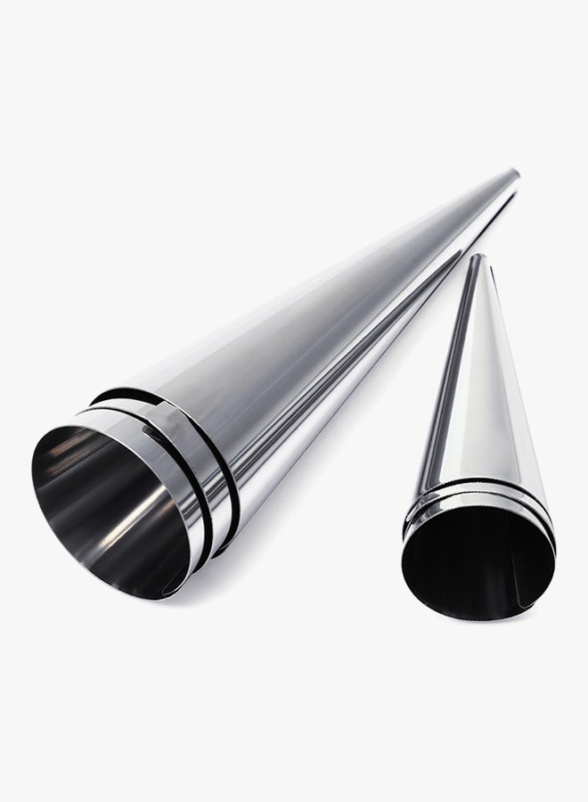 طقم أقماع مكوّن من 3 قطع لصنع الكرواسون الحلزوني فضي - Image 4