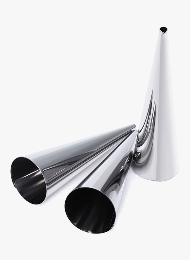 طقم أقماع مكوّن من 3 قطع لصنع الكرواسون الحلزوني فضي - Image 5