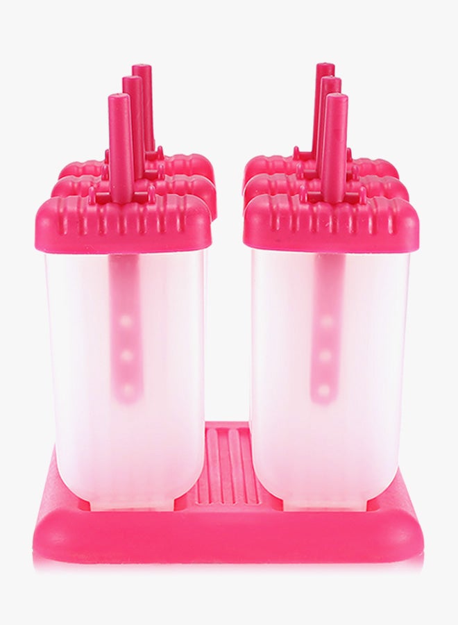6-Piece Mini Pops Ice Cream Mould Set Rose Red/Clear - Image 4