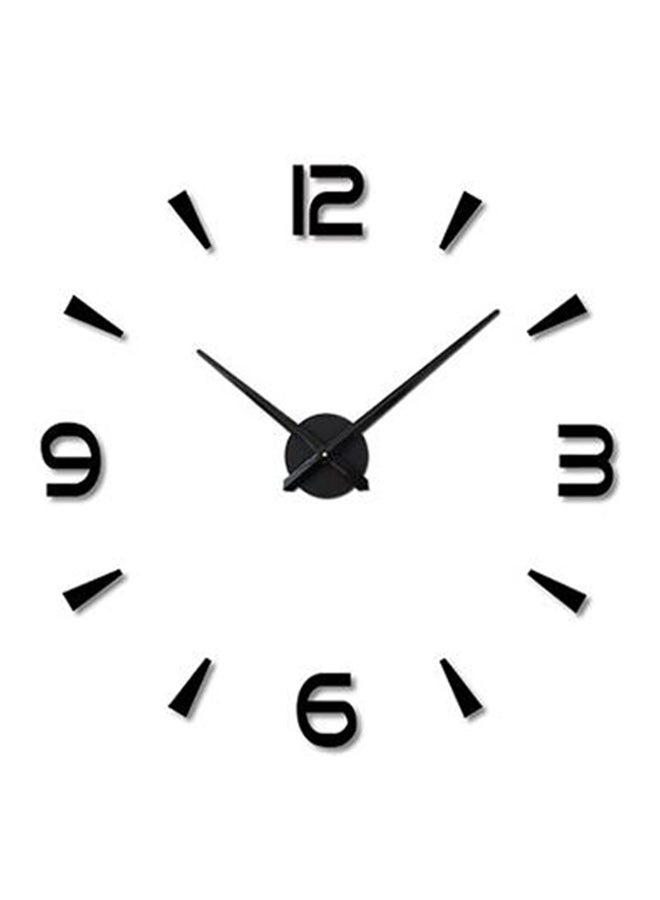 Generic DIY 3D Mirror Surface Wall Clock Black 