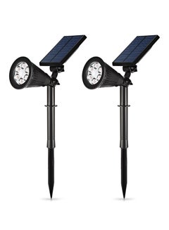 Generic 2-Piece Motion Sensing Solar Yard Lamp Set Black 25x10x20centimeter  - Image 1