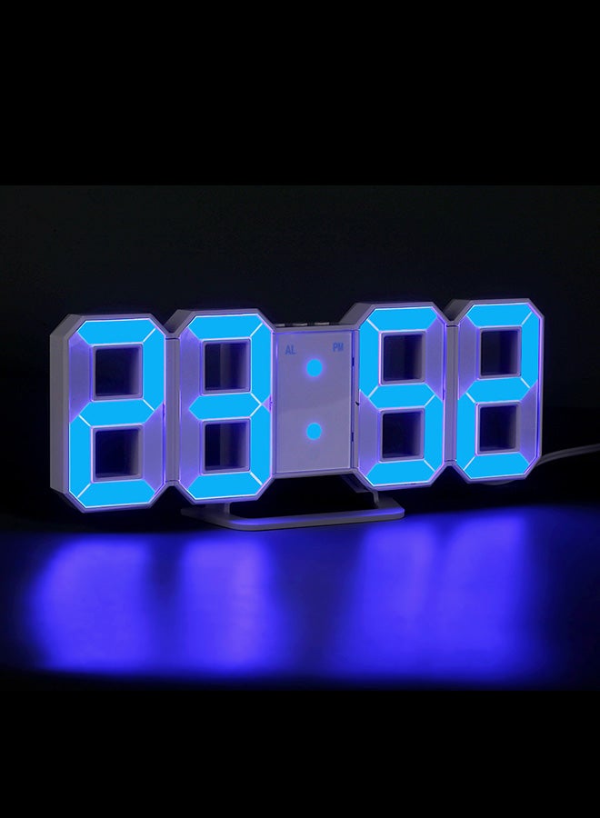 Generic LED Digital Numbers Wall Clock Blue  - Image 4
