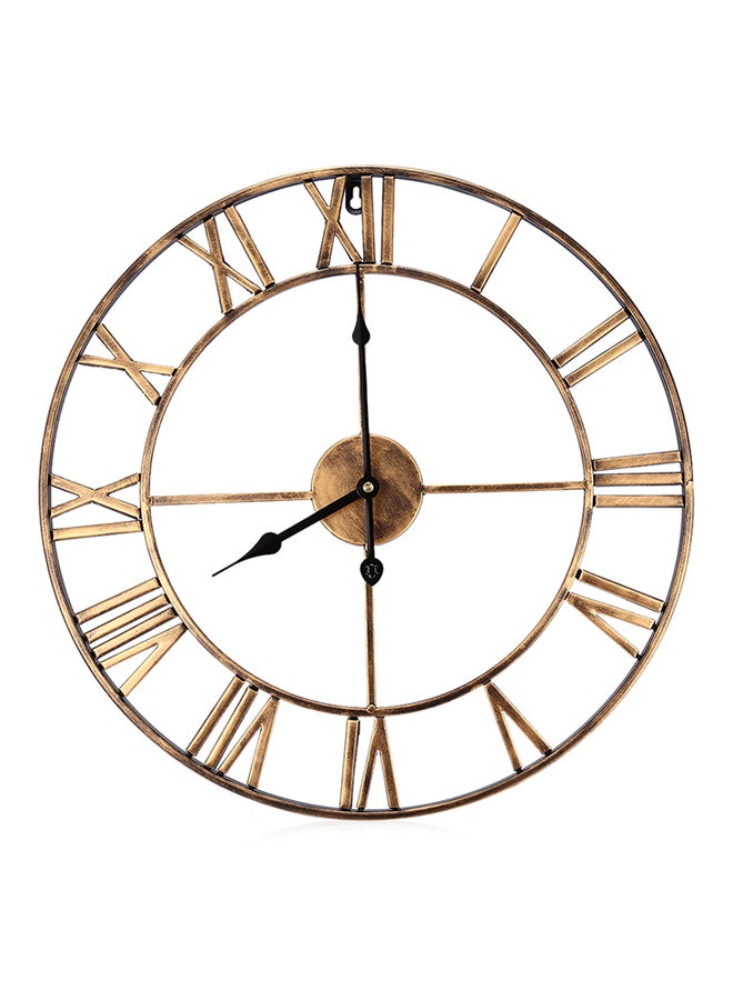 3D Large Handmade Iron Roman Numerals Print Wall Clock Copper 18.5inch  - Image 1