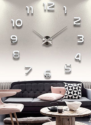 DIY 3D Acrylic Frameless Figure Decal Wall Clock Silver - v1521178585/N13719996A_1