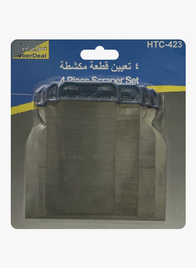 SuberDeal - 4-Piece Scraper Set Silver/Blue - Image 1