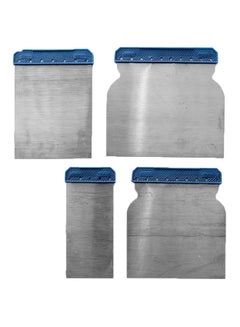 4-Piece Scraper Set Silver/Blue