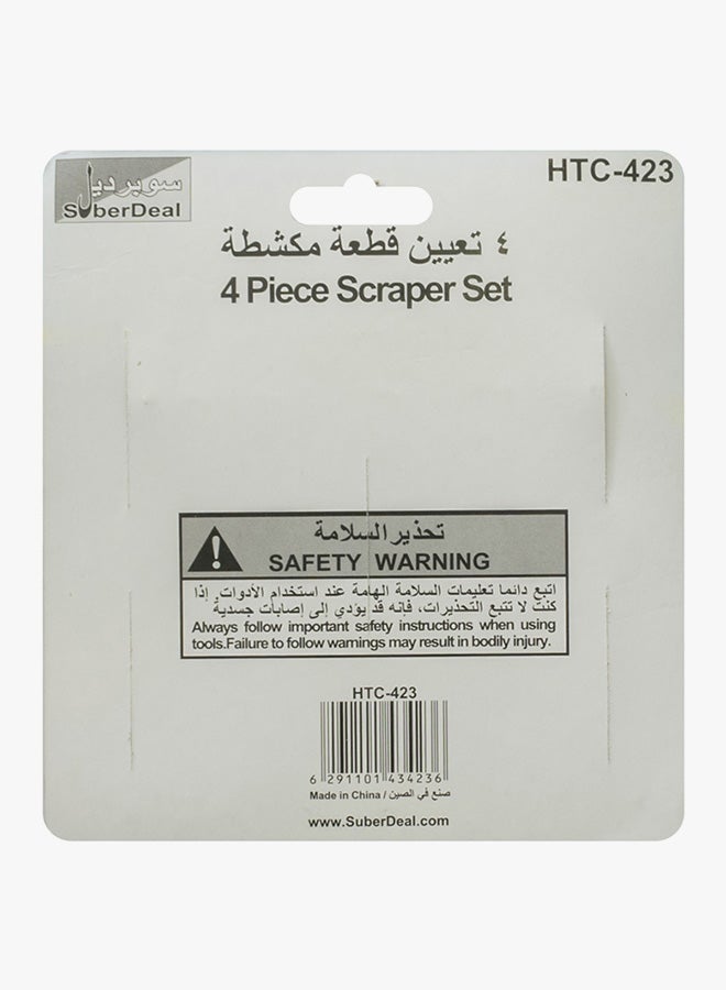 SuberDeal - 4-Piece Scraper Set Silver/Blue - Image 1
