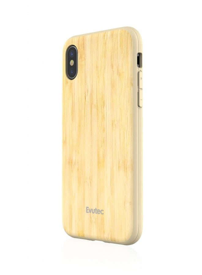 EVUTEC Ultra Slim Back Case Cover For Apple iPhone X With AFIX+ Magnetic Mount Bamboo - Image 1