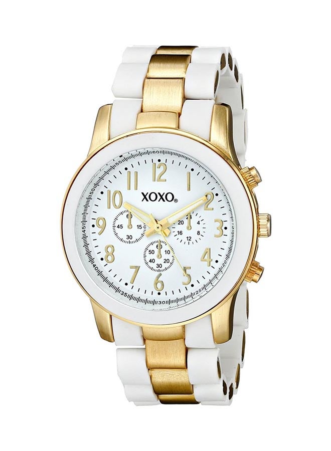 XOXO Women's Metal Band Analog Wrist Watch XO5642 - 38 mm - White/Gold