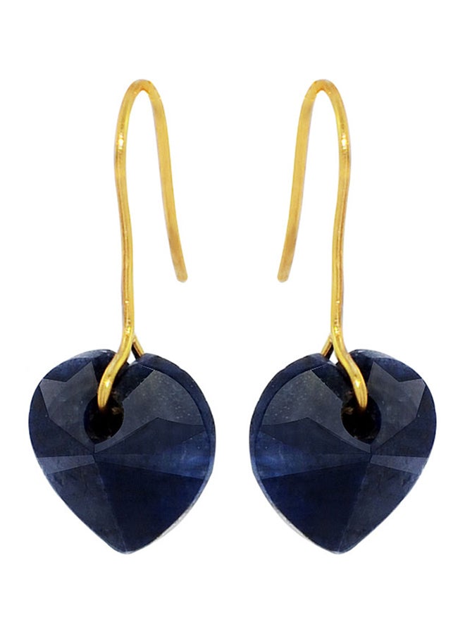 Vera Perla - 10 Karat Gold Sapphire Heart Earrings - Image 1