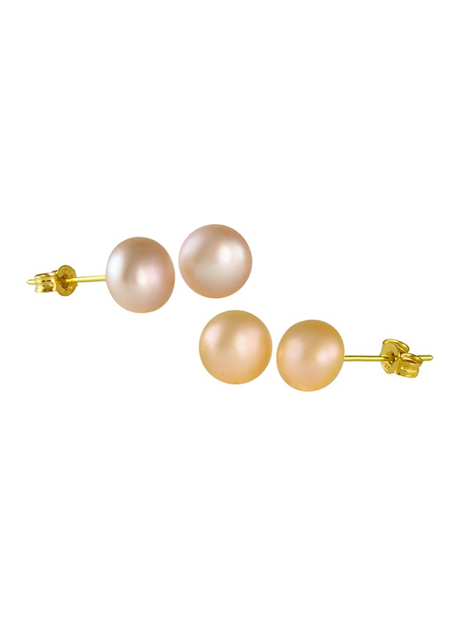 Vera Perla Pair Of 2 18 Karat Gold Pearl Earrings - Image 3