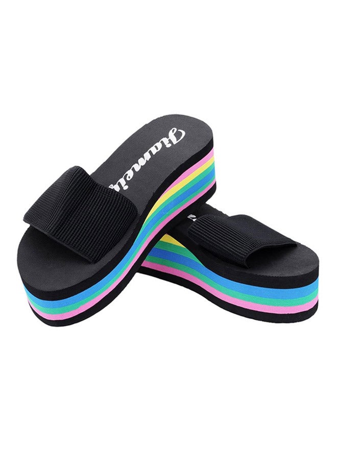 Bluelans Rainbow Style Beach Slide Black  - Image 1