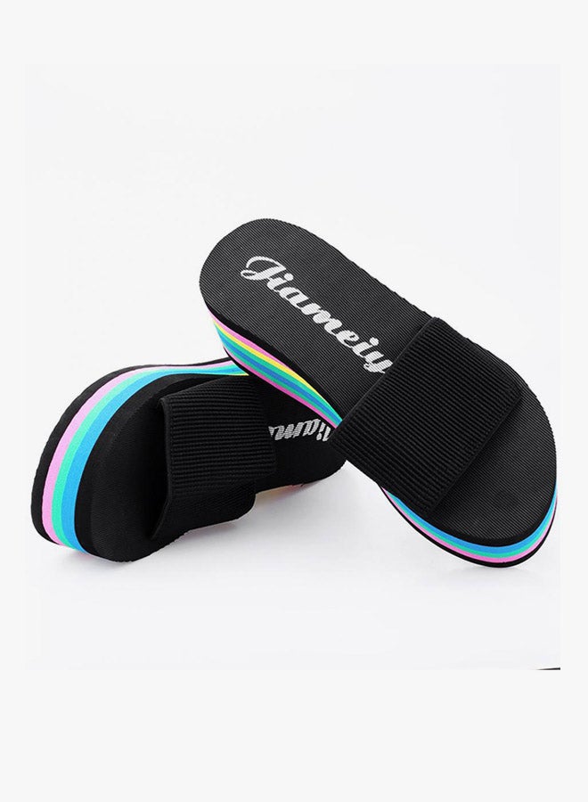 Bluelans Rainbow Style Beach Slide Black  - Image 3