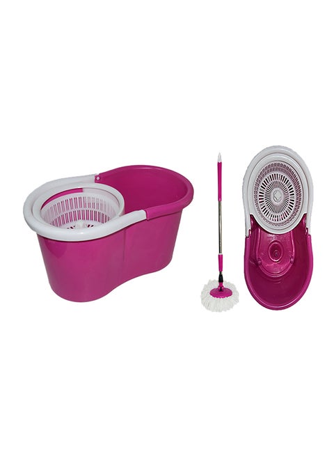 360 Degree Rotating Mop Stick With Bucket Pink 50x30x30cm