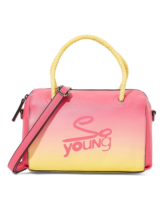 سوديني حقيبة كتف ثنائية اللون أصفر/وردي - Image 1