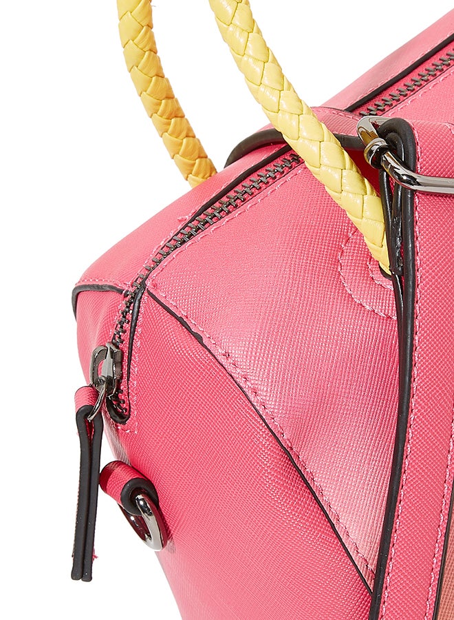 سوديني حقيبة كتف ثنائية اللون أصفر/وردي - Image 3