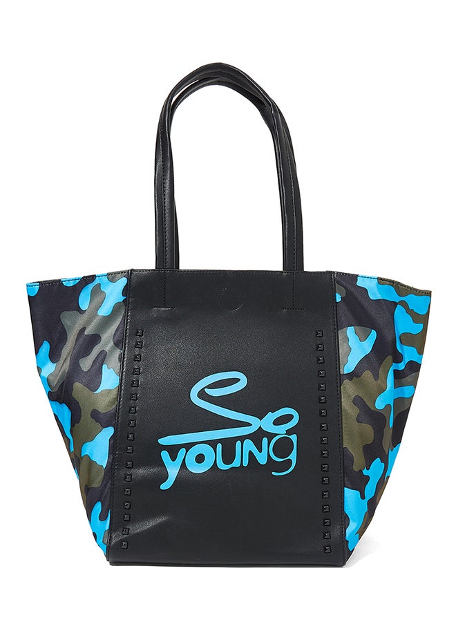 سوديني حقيبة حديثة للمتسوّقين أسود/أزرق - Image 1