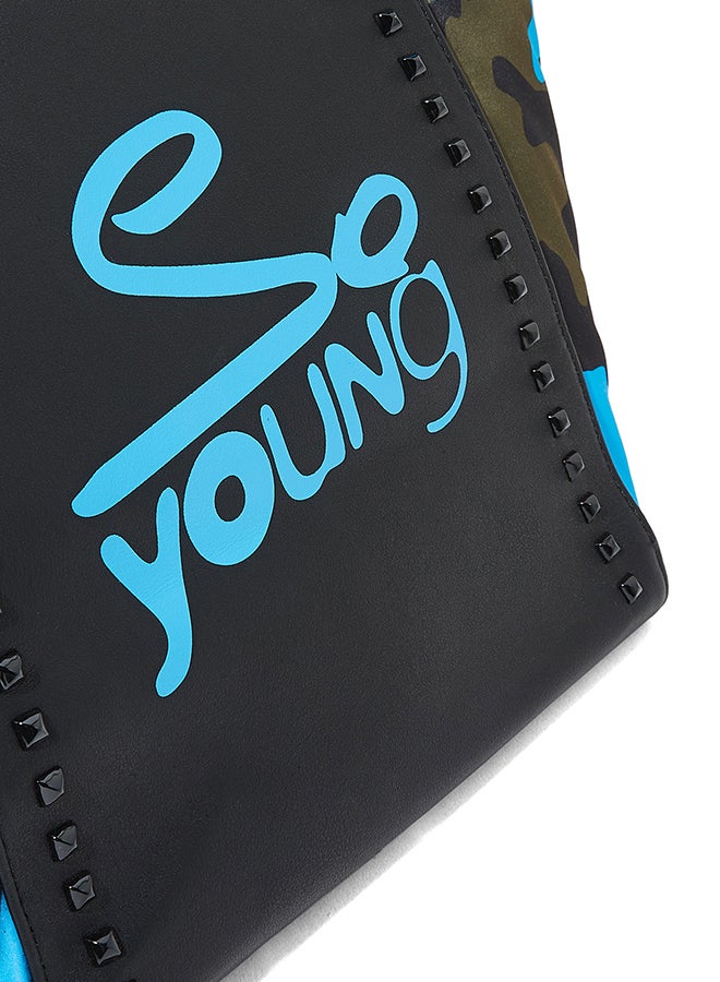 سوديني حقيبة حديثة للمتسوّقين أسود/أزرق - Image 4