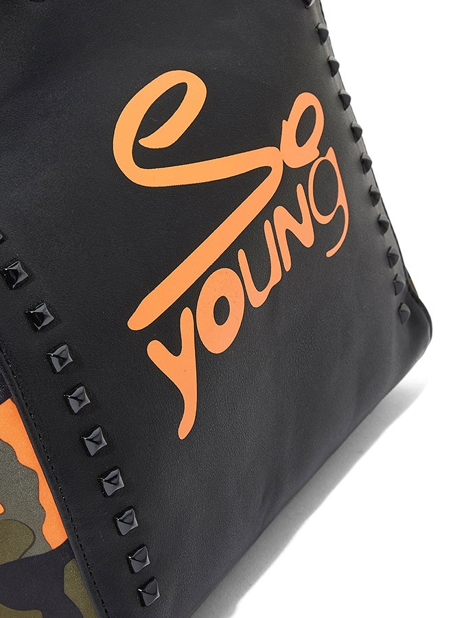 سوديني حقيبة حمل حديثة برتقالي/أسود - Image 4