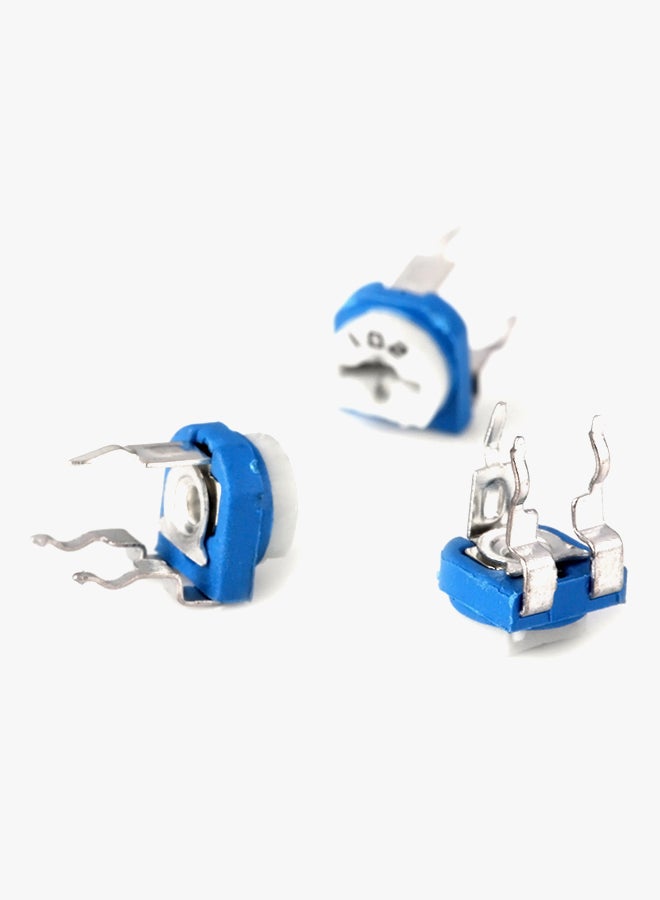 10-Piece Multifunctional Horizontal 102 1K Ohm Adjustable Resistors For Electronic DIY Blue/White  - Image 4