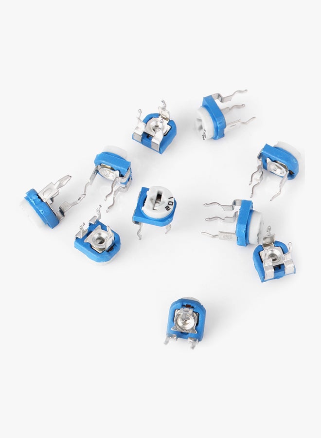10-Piece Multifunctional Horizontal 102 1K Ohm Adjustable Resistors For Electronic DIY Blue/White  - Image 5