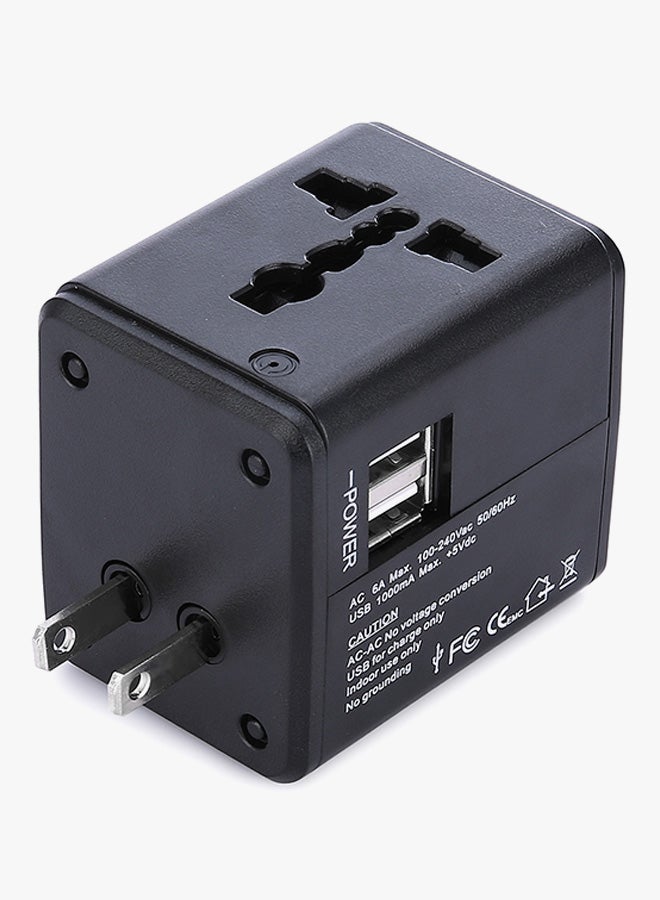 International Travel Power Adapter Black - Image 2
