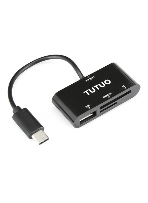 TUTUO V20 3-In-1 Card Reader with USB/TF/SD Interface Black
