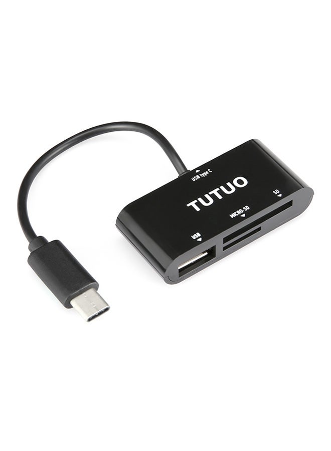 TUTUO V20 3-In-1 Card Reader with USB/TF/SD Interface Black