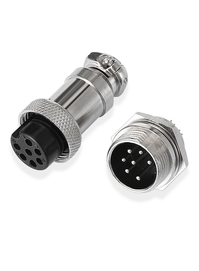 مأخذ موصل طيران ذكي وأنثى مضاد للماء ومزوّد بـ 7 دبابيس فضي - Image 3