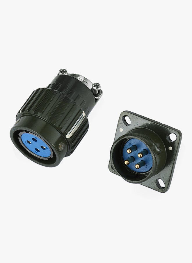 Generic 4-Pin Durable Male To Female Aviation Connector Socket Army Green  - Image 4