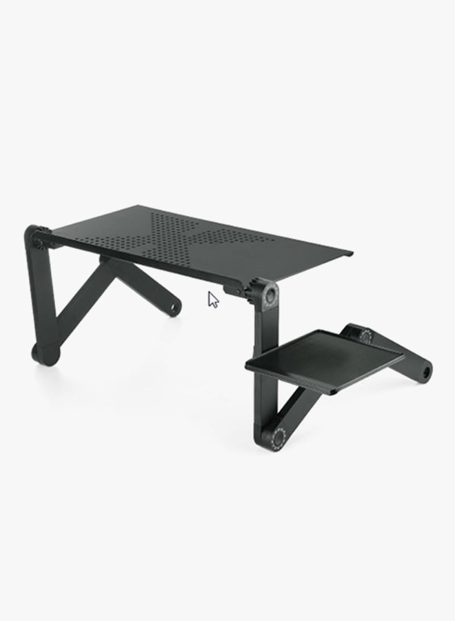 Generic - Adjustable Folding Laptop Table With Desk Tray Black - Image 1