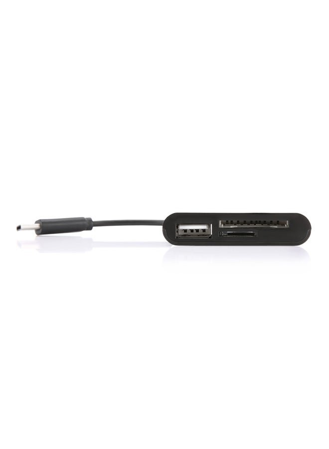 TUTUO V20 3-In-1 Card Reader with USB/TF/SD Interface Black