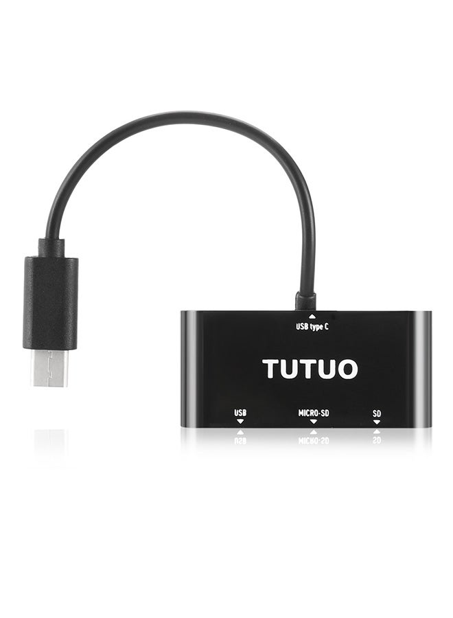 TUTUO V20 3-In-1 Card Reader with USB/TF/SD Interface Black