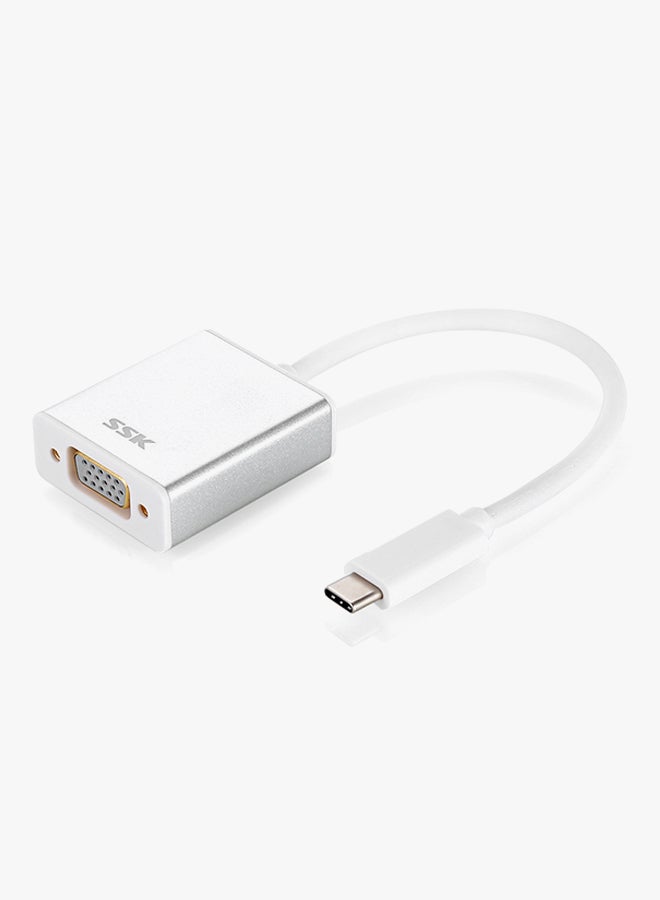 SSK Type-C To VGA Adapter White  - Image 2