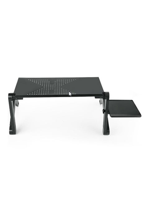 Adjustable Folding Laptop Table With Desk Tray Black