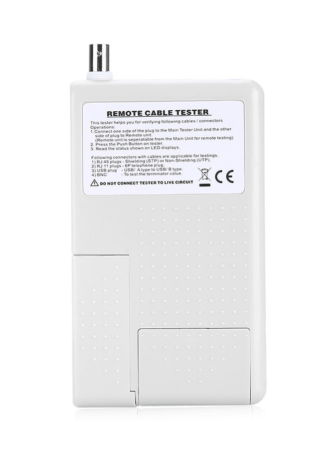 Generic 4-in-1 RJ11 RJ45 USB BNC Remote Cable Tester White  - Image 1