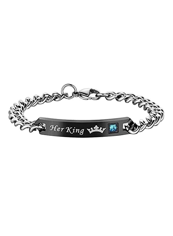 Bluelans - Titanium Steel Her King Bracelet - Image 1