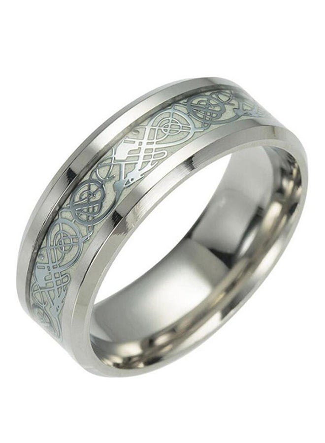 Bluelans Stainless Steel Luminous Dragon Design Band Ring 