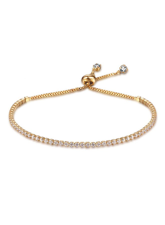 Bluelans Alloy Rhinestone Bead Box Chain Bracelet