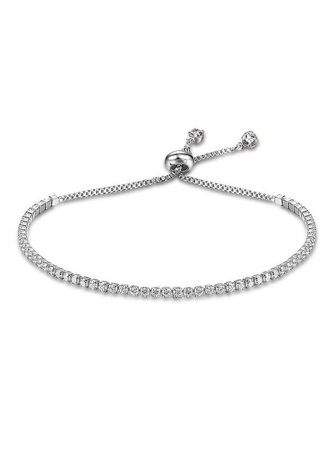 Bluelans - Alloy Rhinestone Bead Box Chain Bracelet - Image 1