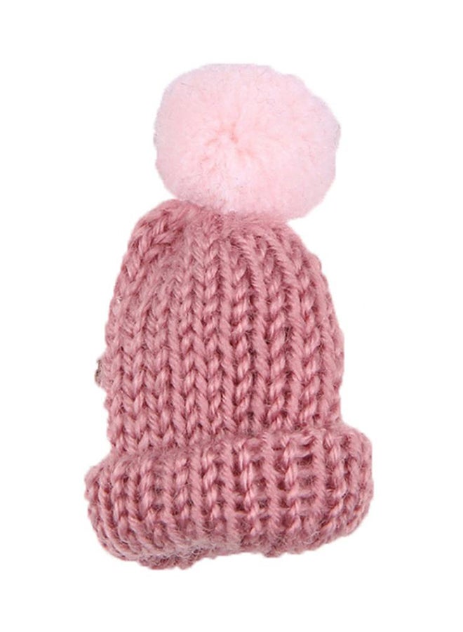 Bluelans Knitted Hat Shaped Pom Pom Brooch Pin 