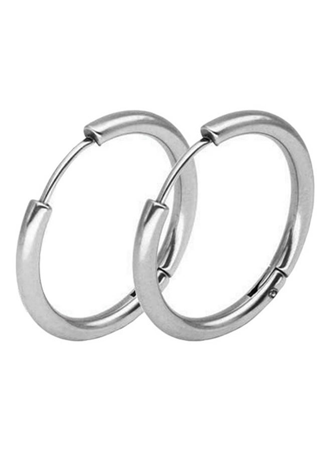 Bluelans Stainless Steel Punk Hoop Earrings 