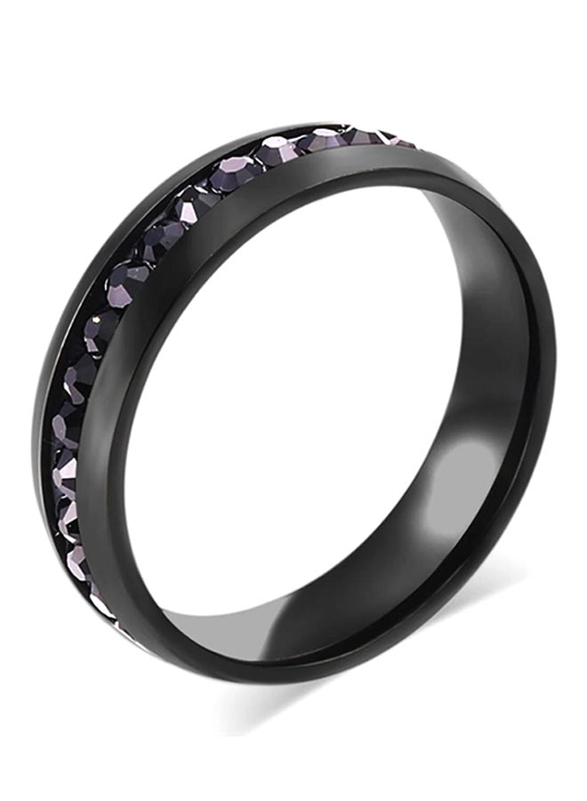 بلولانز خاتم مرصع من فولاذ التيتانيوم لمناسبات الخطوبة والزواج ومزين بحجر الراين