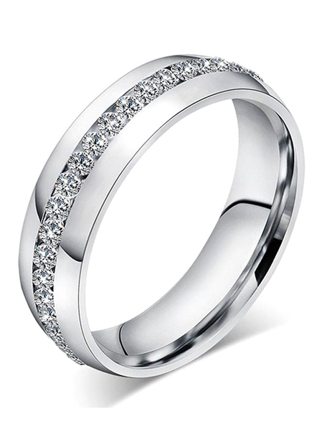 Bluelans - Titanium Steel Engagement Wedding Band With Rhinestone - Image 1