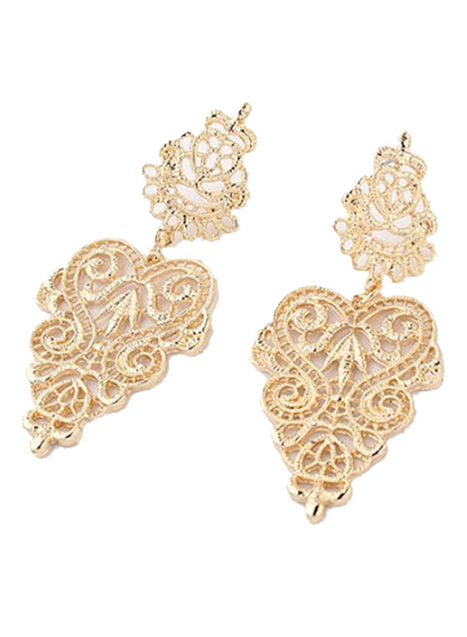 Bluelans Alloy Bohemian Hollow Design Dangle Earrings - Image 1