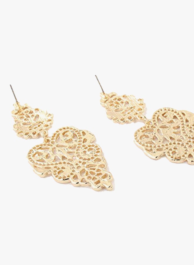 Bluelans Alloy Bohemian Hollow Design Dangle Earrings - Image 2