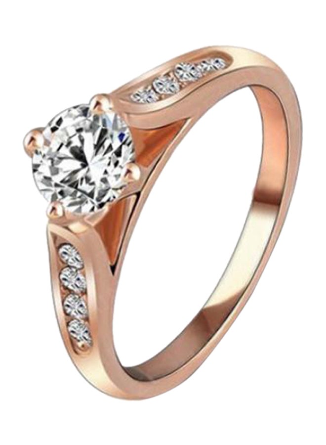 بلولانز خاتم خطبة مصنوع من خليط معدني ومزين بأحجار الزركونيا المكعبة