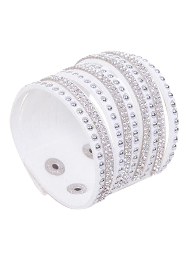 بلولانز سوار مميز متعدد الطبقات من الجلد ومرصع بحجر الراين