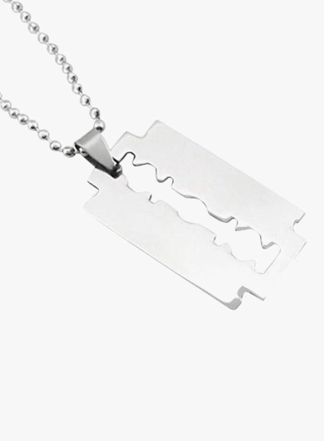 Bluelans - Stainless Steel Razor Shape Pendant Necklace - Image 1
